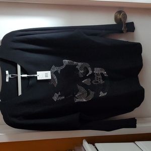 Black Sweater with Skull Design Goth XL NWT